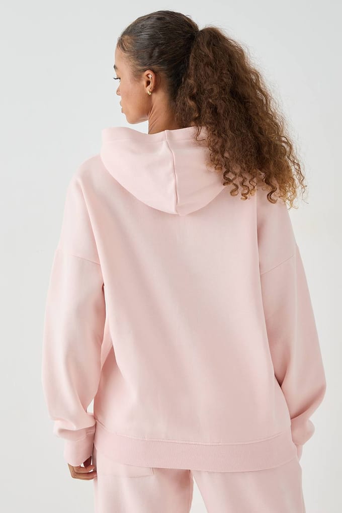 Dames DSGN Studio Oversized Zip Through Hoodie | Light Pink | Maat: Medium