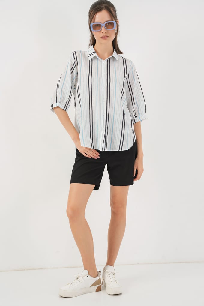 Gestreept Poplin Shirt