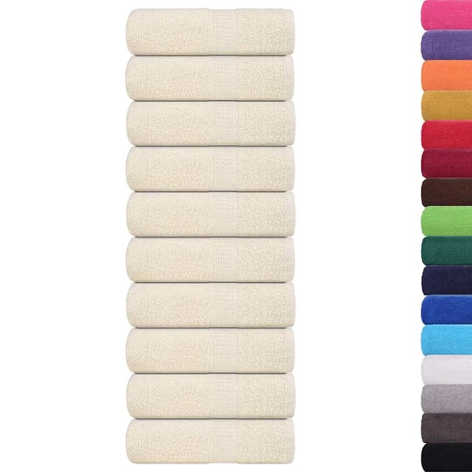 vidaXL - Gastendoekjes - FROGN - 10 - st - 30x50 - cm - 360 - g/m² - crème