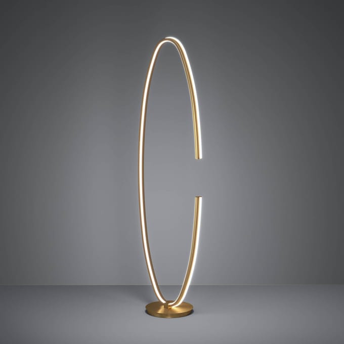 Stars of Light LED vloerlamp Bogado, goud, 143 cm, CCT dimbaar