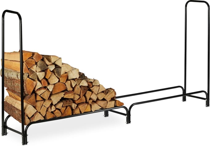 brandhout rek metaal - 22 x 245 x 40 cm - extra breed - binnen - buiten