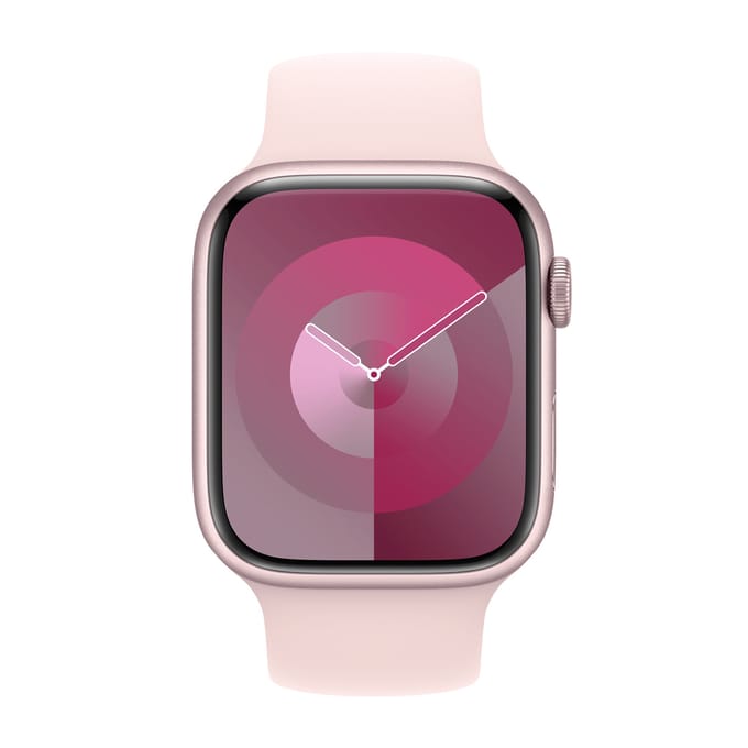 Apple Siliconen solobandje voor de Apple Watch | 44/45/46/49 mm - Maat 4 - Light Pink