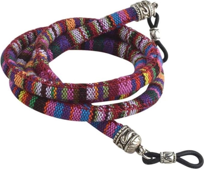 Fako Bijoux® - Brillenkoord - Boho - 6mm - 70cm - Paars