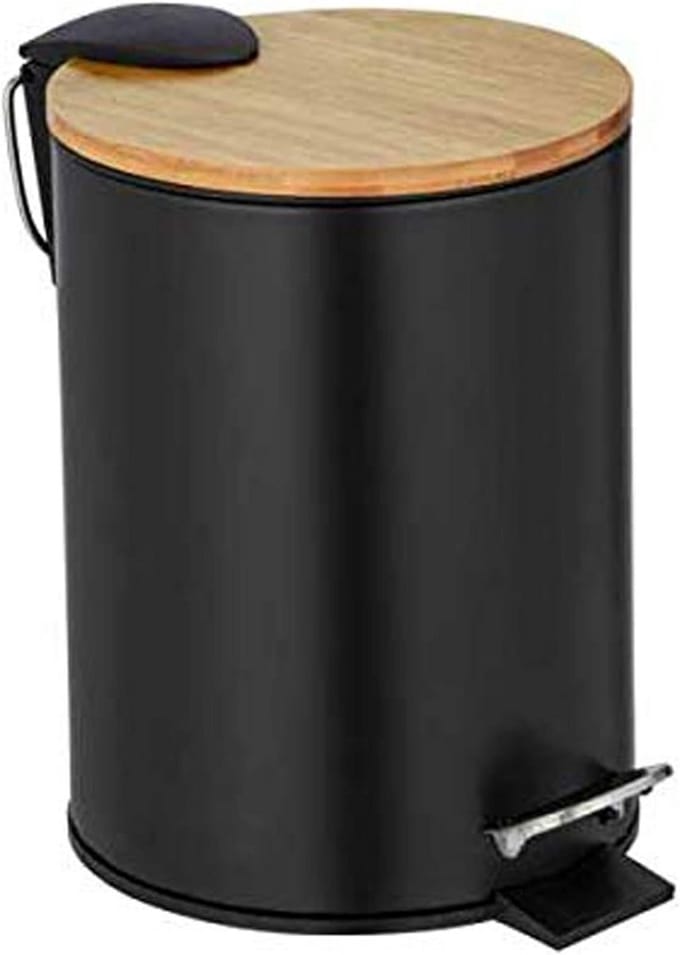 Pedal bin 3 liters - Matte black waste bin for bathroom and kitchen