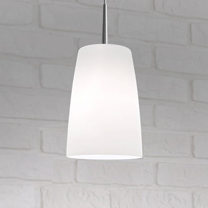 Casablanca hanglamp Mesa, wit, glas, Ø 14 cm, E27