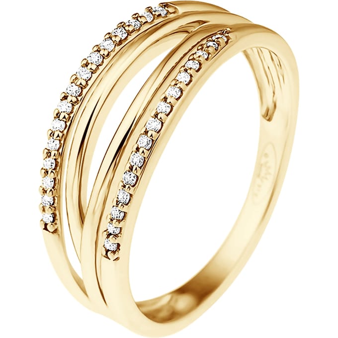 Alliance Double Diamonds 0.080 Cts Yellow Gold