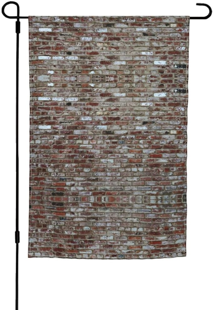 Tuinvlag Steenprint - Decoratieve Banner - Welkom Gasten - Dubbelzijdig Ontwerp - 30x45 cm - Wit
