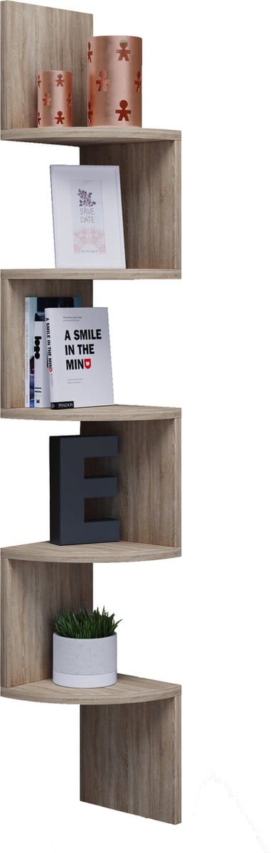 Houten standplank CD DVD-opslag Decoratieve wandplank Hoekplank Mintis