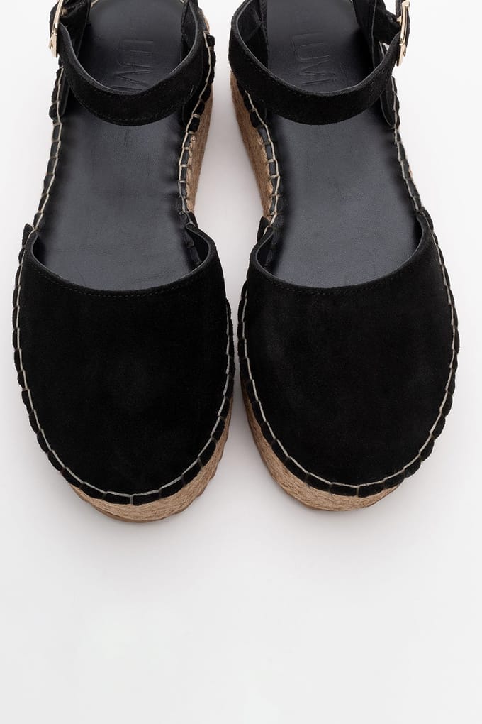 Viba Leren Espadrille Platform Sleehak Sandalen (Dames)