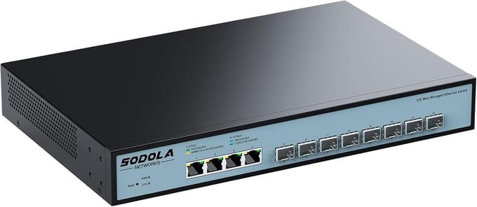 12-Poorts 10 Gb Managed Netwerk Switch met SFP+ en RJ45