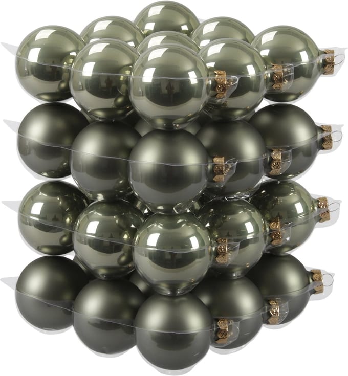 Kerstballen Box | 36 Stuks | 6 cm | Groen | Glans en mat