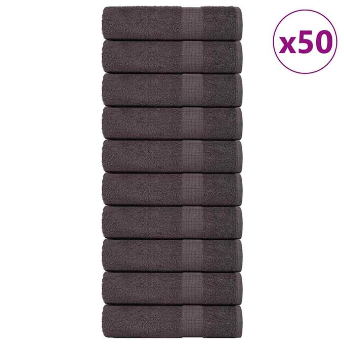 vidaXL - Handdoeken - FROGN - 50 - st - 50x100 - cm - 360 - g/m² - antraciet