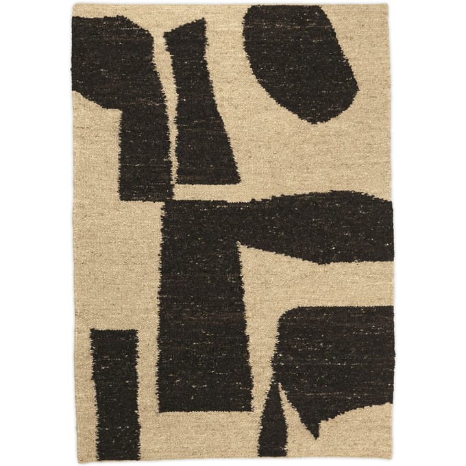Ferm Living Stuk tapijt - wit/koffie - 140x200 cm