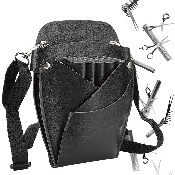 Sac Portable pour Ciseaux de Salon de Coiffure Rangement Outils Coiffure Pince à Cheveux Peigne Sac de Taille gray