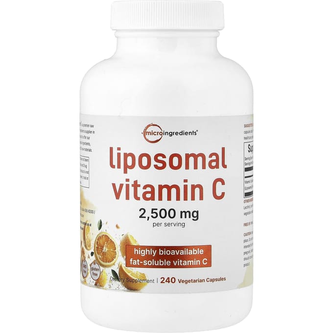 Micro Ingredients, Liposomale Vitamine C, 240 Plantaardige Capsules (625 mg per capsule)