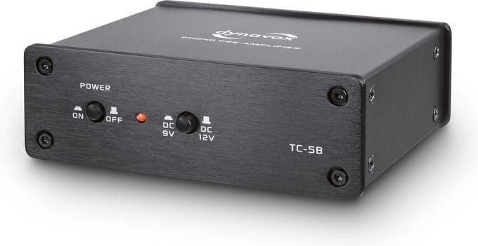Dynavox TC-5B phono voorversterker zwart | batterij gevoed | exclusief