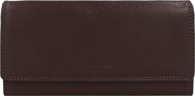 mano Donna Giulia Leren Portemonnee 19,5 cm - Dames - Horizontaal - dunkelbraun