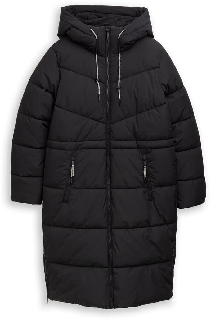 Tom Tailor Denim - Pufferjas met capuchon - Maat M - deep black