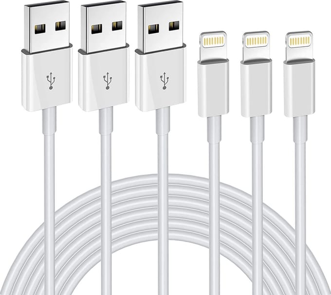 3x Sterke USB naar 8-PIN Kabels - Geschikt voor iPad - Oplader Kabel - Oplaadkabel - Snoer