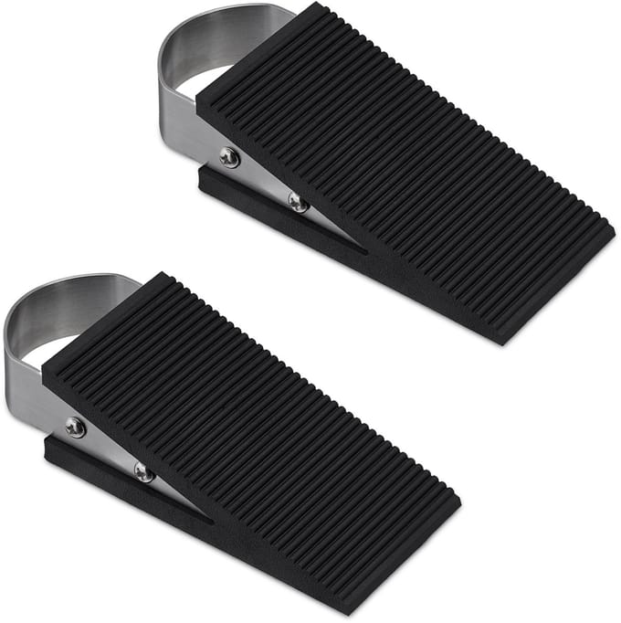 deurwig set van 8 stuks - deurstop schuin - deurstopper - deurbuffer edelstaal