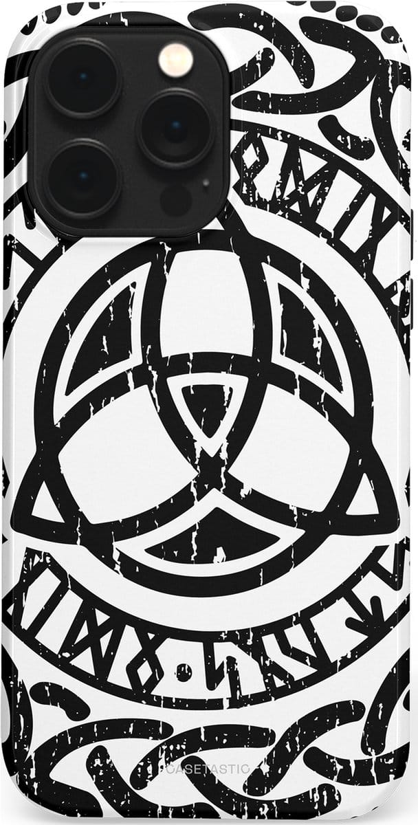 Casetastic hoesje geschikt voor Apple iPhone 14 Pro Max - MagSafe - Dubbellaagse bescherming - Valhalla eer - Fashion Case - Wit Zwart Grijs