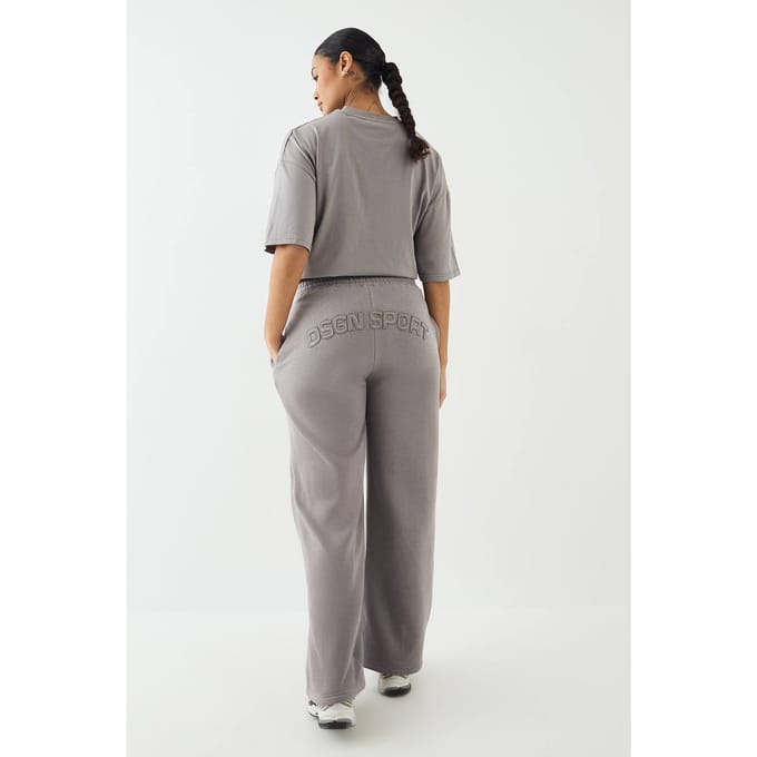 Dames DSGN Studio Self Fabric Applique Rechte Pijp Jogger | Charcoal | Maat: Medium