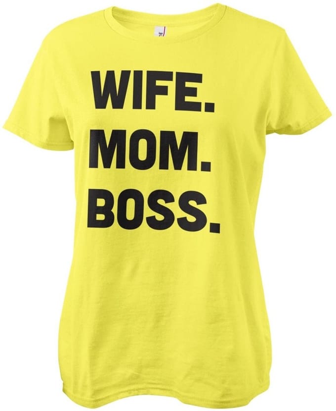 Hybris Dames-T-shirt 'Wife - Mom - Boss Girly'