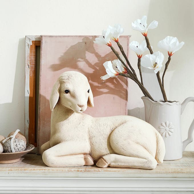 LOBERON Decoratief lammetje Xénandrine crème