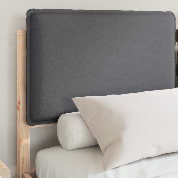 vidaXL - Bedframe - met - Gevoerde - Hoofdbord - Donkergrijs - 150 - x - 200 - cm