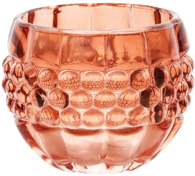 Dekoratief | Theelichthouder 'Bulbs', oranje/transparant, glas, 8x8x6cm | A255981