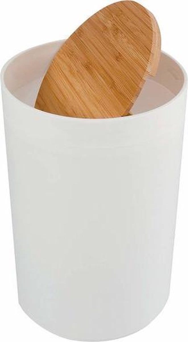 MSV Pedaalemmer 5L - OSLO - Prullenbak Badkamer - Plastic - Wit