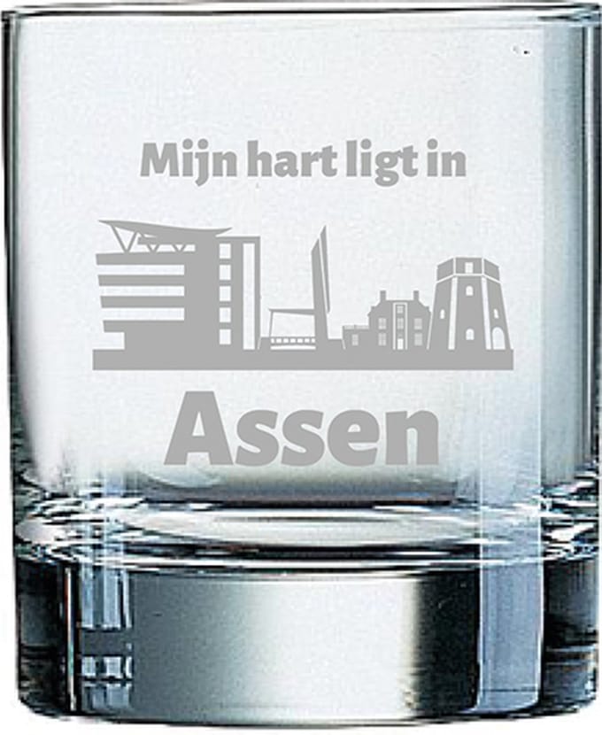 Gegraveerde Whiskeyglas 20cl Assen
