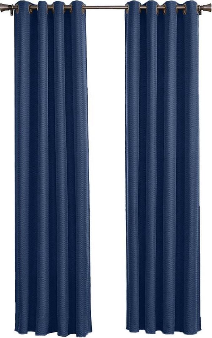 Larson - Luxe hotel blackout gordijn - met ringen - 3m x 2.5m - Donkerblauw