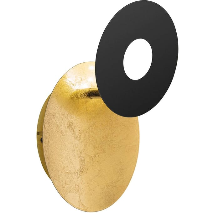 FISCHER & HONSEL LED wandlamp Hennes, Ø 18 cm, goud/zwart