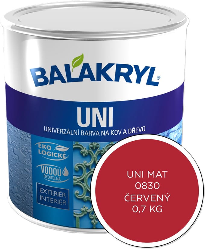 Balakryl UNI MAT 0,7kg, 0830 rood