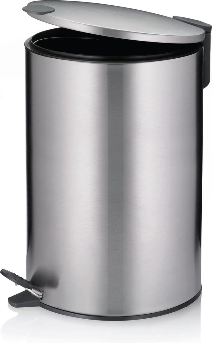 Pedaal Afvalemmer, 12 L, Zilver - Kela | Mats