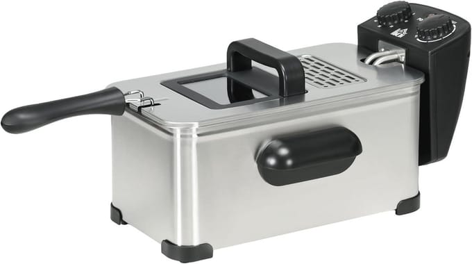 Oliefriteuse 3 L met Instelbare Temperatuur en Timer - Roestvrij Staal