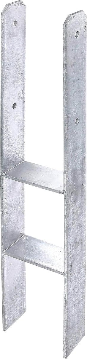 H-paalhouder - Paalanker - Houtconstructies Verstevigen - Verstelbare Breedte - 141 x 800 mm - Zilverkleurig