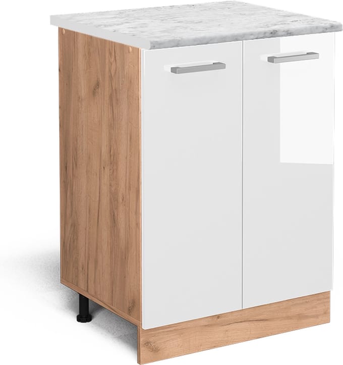 Vicco R-Line Keukenonderkast – 60 cm WB Marmer Wit Hoogglans