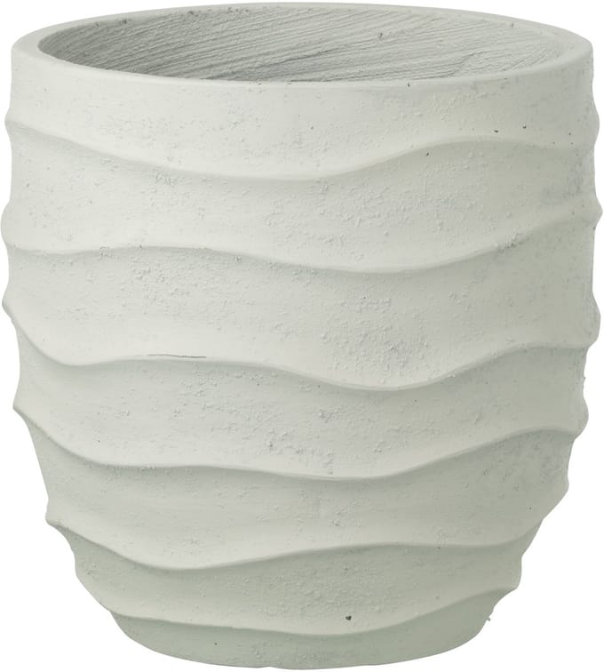 J-Line bloempot Golf + Buiten zand - steen - wit - medium