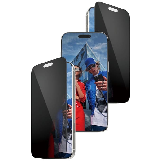 PanzerGlass Screenprotector geschikt voor Apple iPhone 17 Pro Max Glazen | PanzerGlass FastFit Screenprotector Privacy - Case Friendly - Zwart