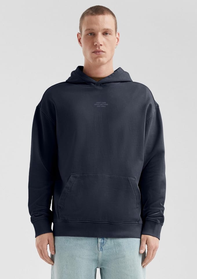 Verbleekte hoodie met kangoeroe-voorzak QS