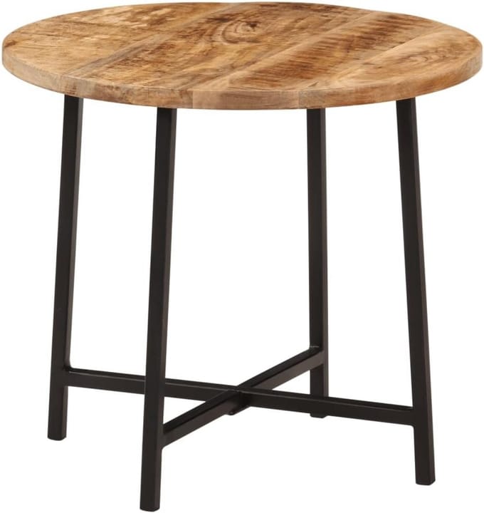 Ronde Salontafel 45x45x40cm Massief Mango Hout en IJzer