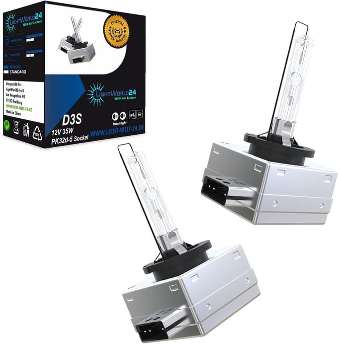 2x D3S Xenon Koplampen 6000K Wit Licht 35W 12V - Inclusief E-keurmerk
