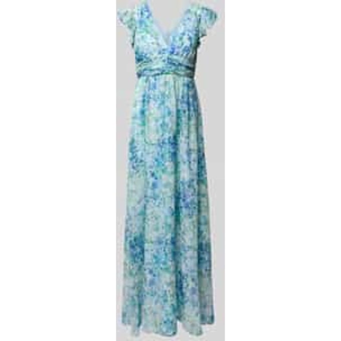 Maxi-jurk met volants en tailleband