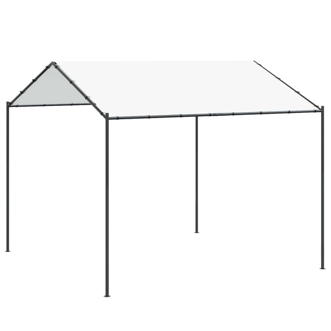 vidaXL - Prieel - 4 - x - 4 - x - 2,6 - m - Wit - Staal - en - Polyester - 180 - gsm