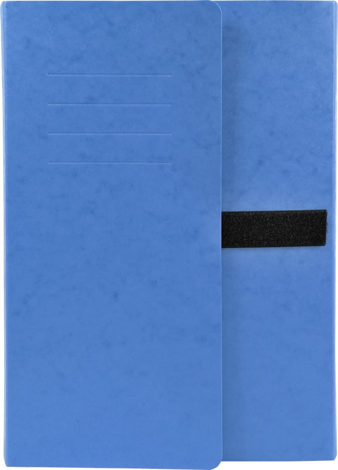 Exacompta 10x Map met uitrekbare rug in glanskarton en 3 kleppen - sluiting met klittenband - 24x33 - Blauw - 742E