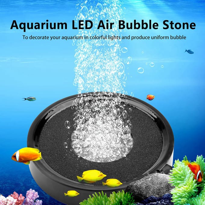 LED Aquarium Luchtbelsteen Licht Kleurveranderende Lamp Vissenkom Decor gray