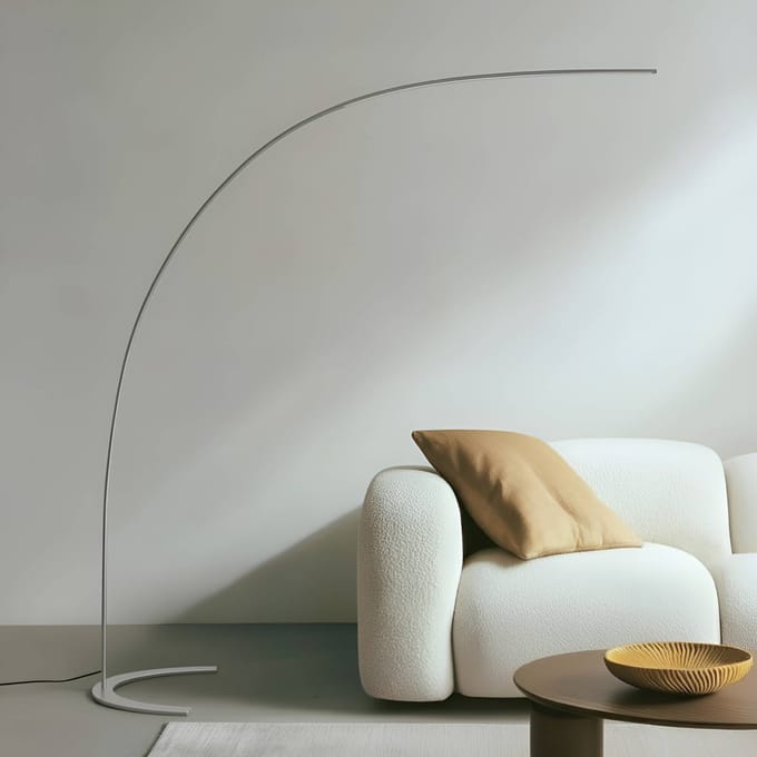 Lindby LED vloerlamp Danua, zilver, metaal, hoogte 200cm