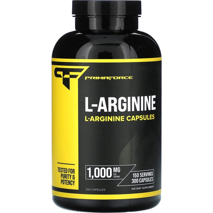 Primaforce, L-arginine, 1.000 mg, 300 capsules (500 mg per capsule)